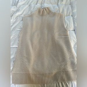Cream thick cashmere JCrew sleeveless tunic